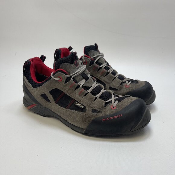 Mammut Redburn Low Gore-Tex Approach Shoes Men Size 8.5 US Grey Red Hiking Read - Picture 1 of 16